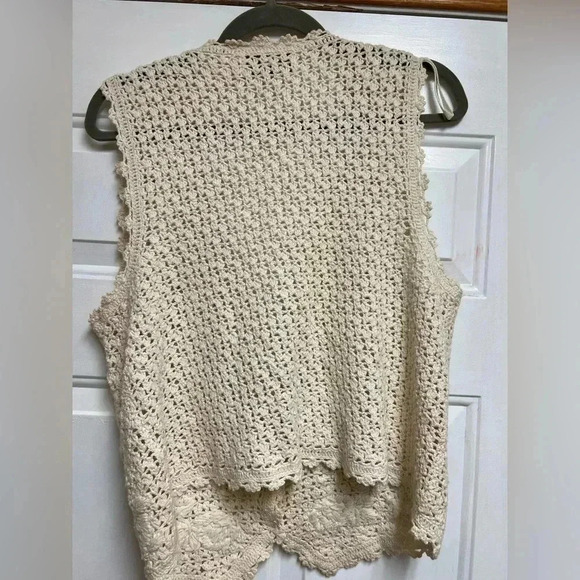 VTG Crochet Vest Macrame Vest Vintage Vest - Picture 6 of 8